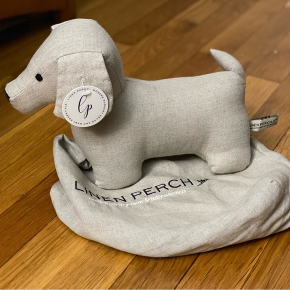 NWT Linen Perch Paolo Natural Linen Stuffed Puppy